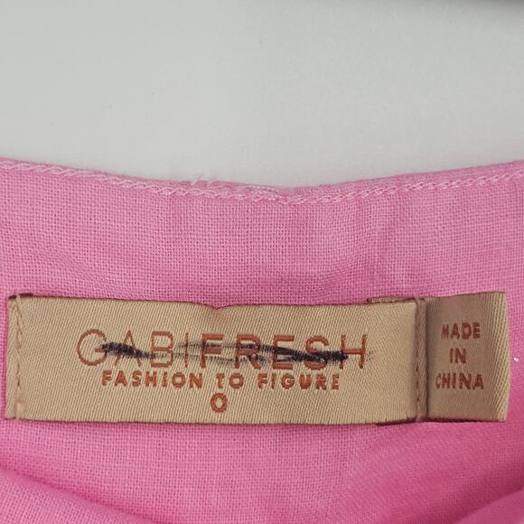 Gabi Fresh Bubble Gum Pink Linen Blend Wide Leg Pants Plus Size 0 NWOT 3545 - Picture 3 of 8